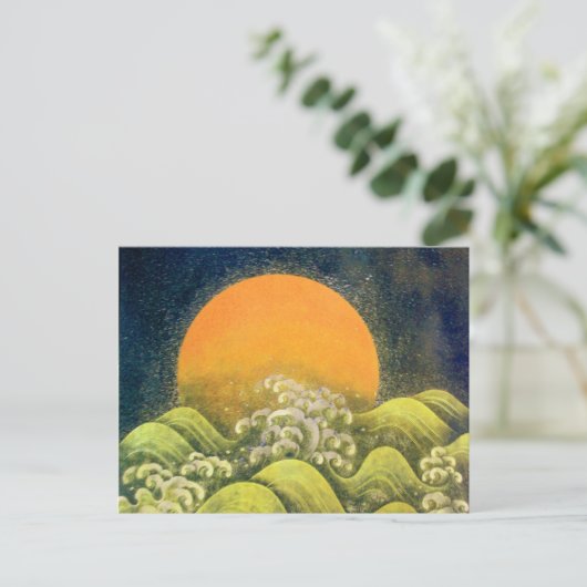 AMATERASU SUN GODDESS Yellow Black Green Briefkaart (Staand voorkant)