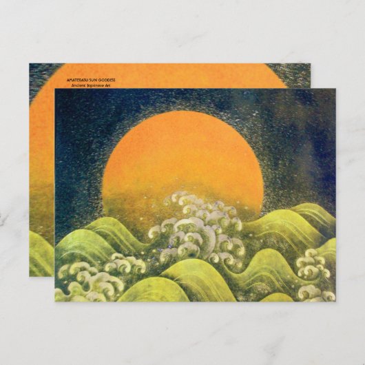 AMATERASU SUN GODDESS Yellow Black Green Briefkaart (Voorkant / Achterkant)