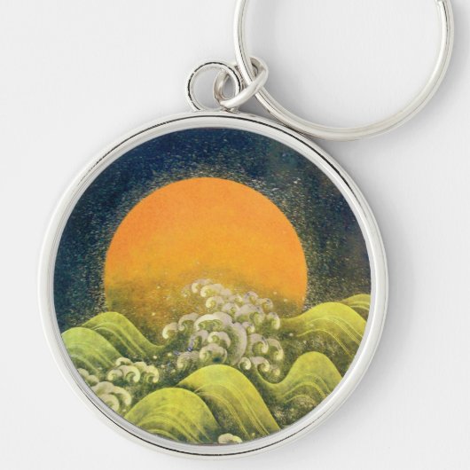 AMATERASU, SUN GODESS geel zwart zwart Sleutelhanger (Voorkant)