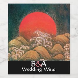 AMATERASU, SUN GODESS MONOGRAM Red Wedding Wijn Etiket
