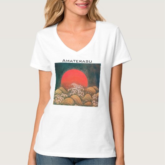 AMATERASU, SUN GODESS Red Black Brown T-shirt (Voorkant)