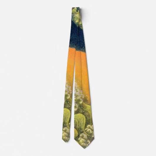 AMATERASU, SUN GODESS Yellow Green Black Stropdas (Achterkant)