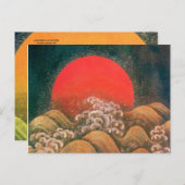 AMATERASU SUN GODIN Rood Geel Zwart Bruin Briefkaart (Voorkant / Achterkant)