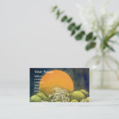 AMATERASU, ZONNEGODIN, gele groene zwarte parel Visitekaartje (Staand voorkant)
