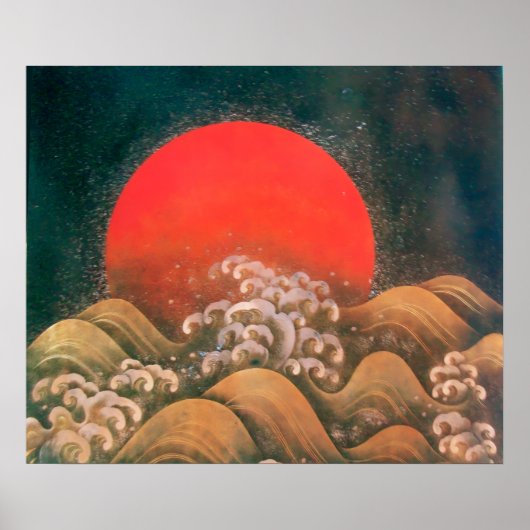 AMATERASU, ZONNEGODIN, rood zwart bruin Poster (Voorkant)