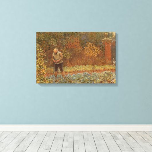 Amateur (Coachman & Cabbages) van Frederick Walker Canvas Afdruk (Insitu (Houten vloer))