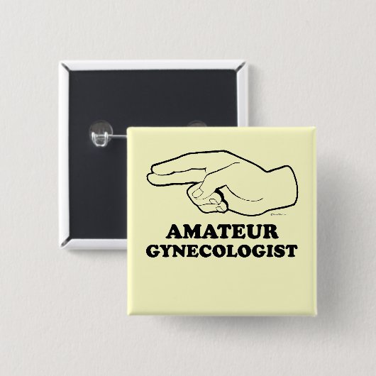 AMATEUR GYNECOLOGIST VIERKANTE BUTTON 5,1 CM (Voorkant /achterkant)