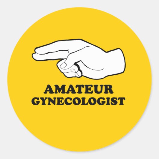 Amateur Gyno Ronde Sticker (Voorkant)