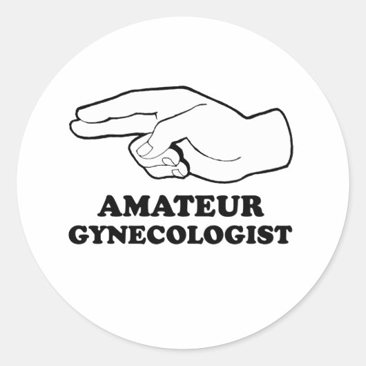 Amateur Gyno Ronde Sticker (Voorkant)
