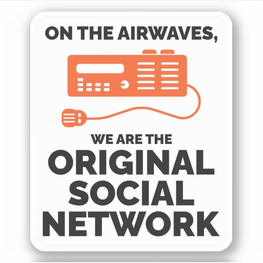 Amateur Ham Radio Operator Origineel Sociaal Netwe Sticker (Voorkant)