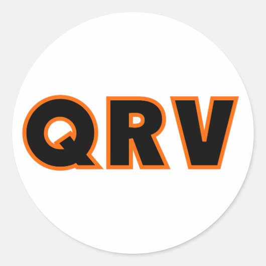 Amateur Ham Radio QRV Ronde Sticker (Voorkant)