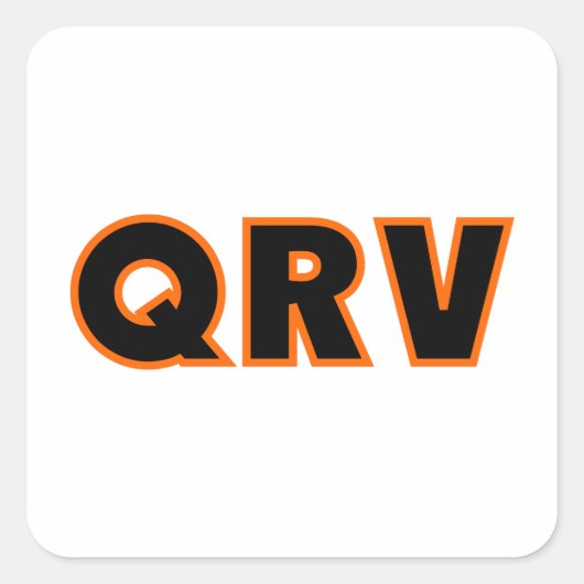 Amateur Ham Radio QRV Vierkante Sticker (Voorkant)