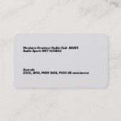 Amateur Ham Radio Visitekaartje (Achterkant)