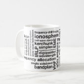Amateur Ham Radio Wordcloud Mok met Callsign (Voorkant links)