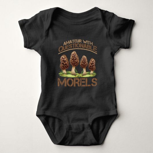 Amateur Mycoloog Humor Morel Mushroom Hunter Romper (Voorkant)