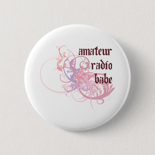 Amateur Radio Babe Ronde Button 5,7 Cm (Voorkant)