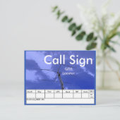 Amateur Radio Beam en Tower QSL Briefkaart (Staand voorkant)