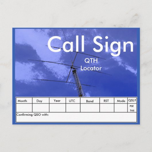 Amateur Radio Beam en Tower QSL Briefkaart (Voorkant)