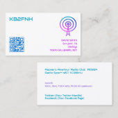 Amateur Radio Call Sign Kaarten met aangepaste QR- Visitekaartje (Voorkant / Achterkant)