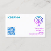 Amateur Radio Call Sign Kaarten met aangepaste QR- Visitekaartje (Voorkant)