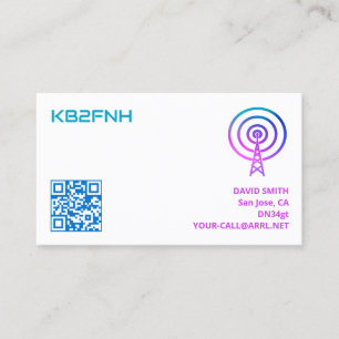 Amateur Radio Call Sign Kaarten met aangepaste QR- Visitekaartje