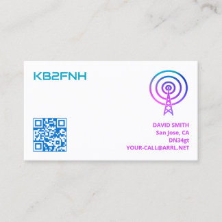 Amateur Radio Call Sign Kaarten met aangepaste QR- Visitekaartje