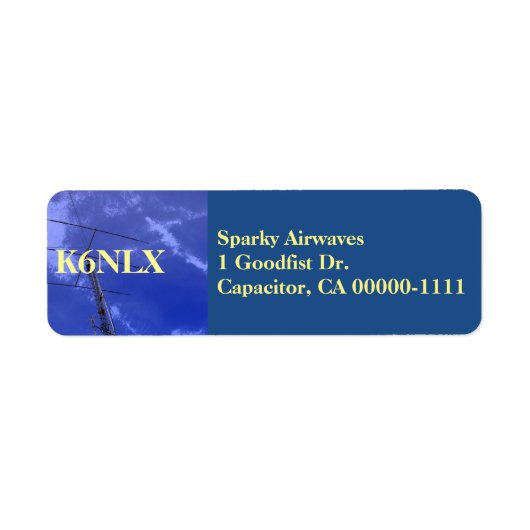 Amateur Radio Callsign Adres Label (Voorkant)