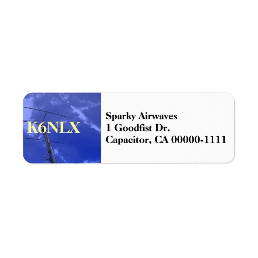 Amateur Radio Callsign Adres Label (Voorkant)