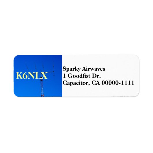Amateur Radio Callsign Adres Label (Voorkant)