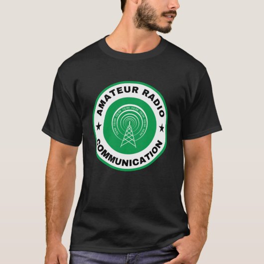 Amateur Radio Communicatie tshirt groen (Voorkant)