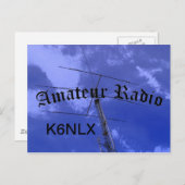 Amateur-radio en -roepnaam briefkaart (Voorkant / Achterkant)