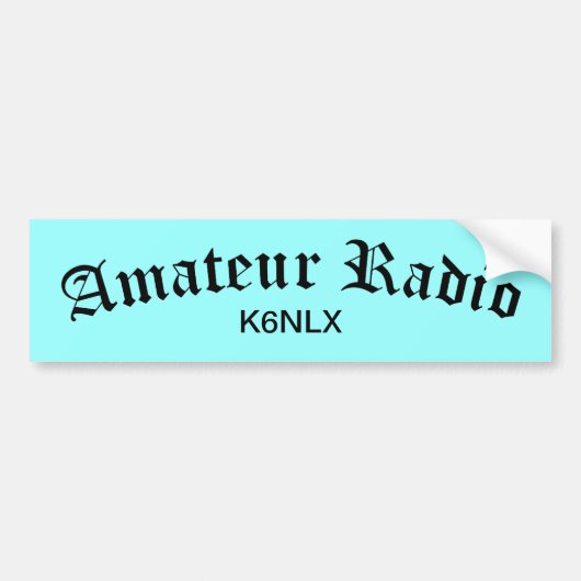 Amateur-radio en -roepnaam bumpersticker (Voorkant)