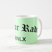 Amateur-radio en -roepnaam koffiemok (Voorkant rechts)