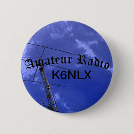 Amateur-radio en -roepnaam ronde button 5,7 cm