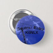 Amateur-radio en -roepnaam ronde button 5,7 cm (Voorkant /achterkant)