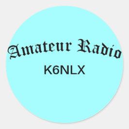 Amateur-radio en -roepnaam ronde sticker