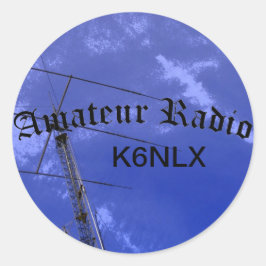 Amateur-radio en -roepnaam ronde sticker