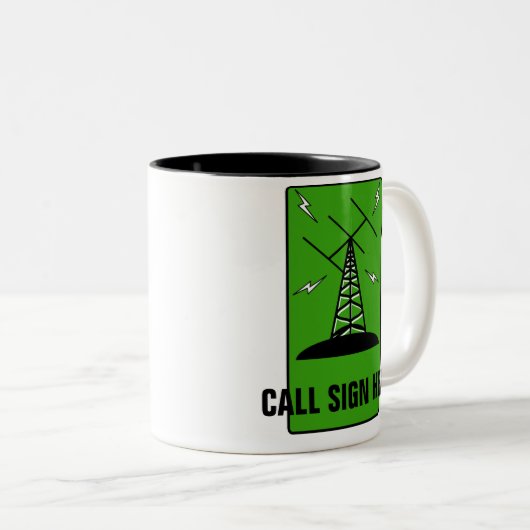 Amateur Radio Gepersonaliseerde Mok van het Teken (Voorkant rechts)