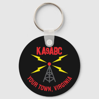 Amateur Radio Ham Operator Antenna en Call Sign. Sleutelhanger