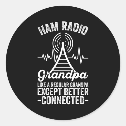 Amateur Radio Ham Radio Opa Beter verbonden Ronde Sticker (Voorkant)