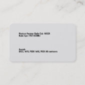 Amateur Radio Ham Visitekaartje (Achterkant)