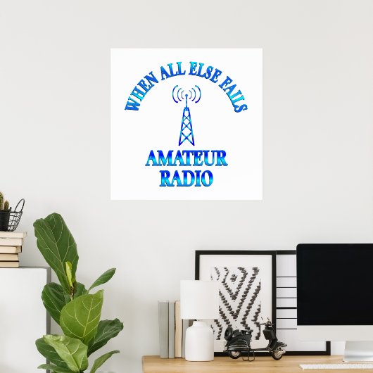 Amateur Radio Helpt Poster (Thuiskantoor)