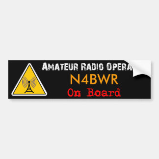 Amateur-radio-operator aan boord bumpersticker