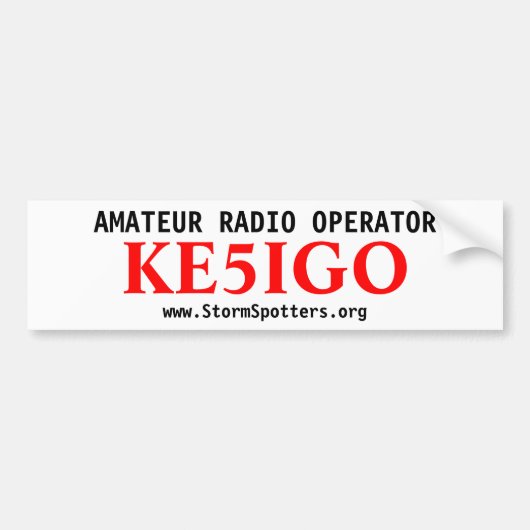 Amateur Radio Operator Bumpersticker (Voorkant)