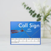 Amateur Radio QSL Briefkaart (Staand voorkant)