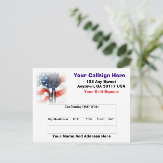 Amateur Radio QSL-kaart Briefkaart (Staand voorkant)