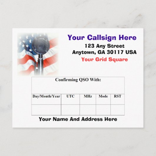 Amateur Radio QSL-kaart Briefkaart (Voorkant)
