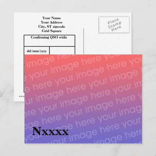 Amateur Radio QSL-kaartSjabloon Briefkaart (Voorkant / Achterkant)
