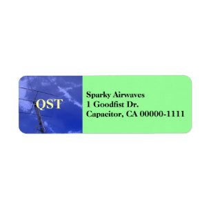 Amateur Radio QST adreslabel Etiket