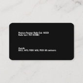 Amateur Radio Visitekaartje (Achterkant)